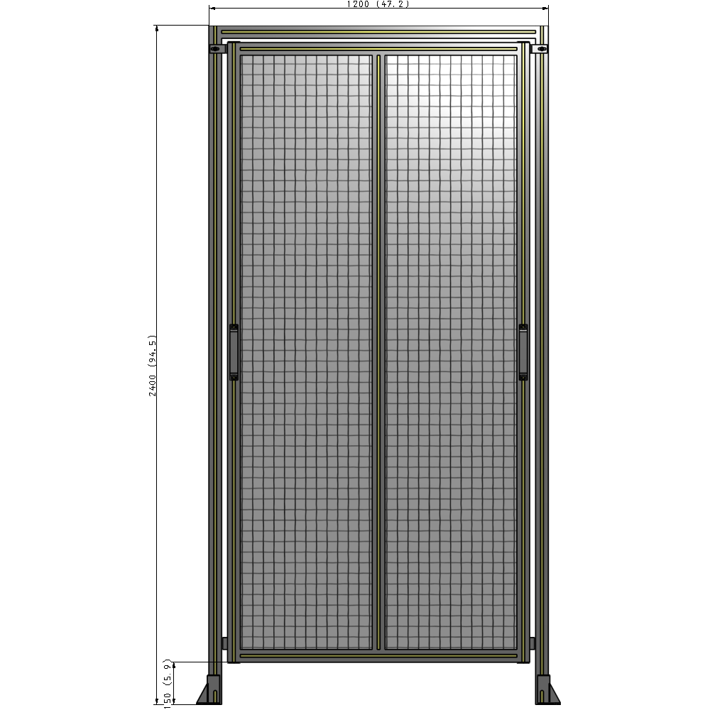 E6-2400-1200-0150-GYMTA GUARDING PANEL 2400MM TALL X 1200MM WIDE 1'' MESH