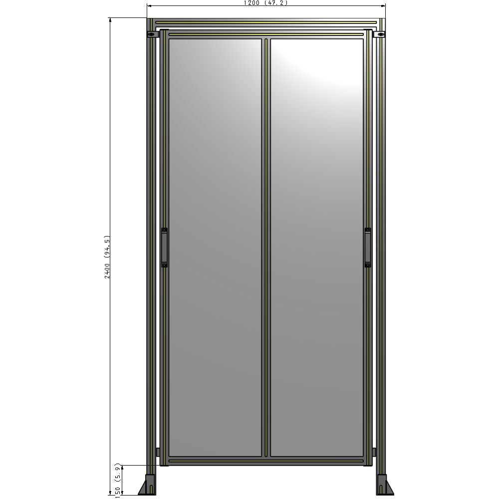 E6-2400-1200-0150-GYPTK GUARDING PANEL 2400MM TALL X 1200MM WIDE 1/4'' POLYCARBONATE