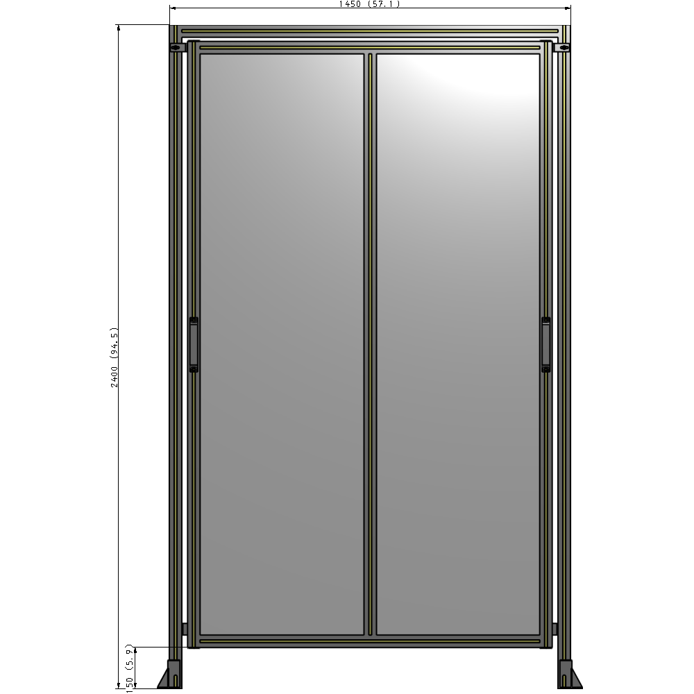 E6-2400-1450-0150-GYPTK GUARDING PANEL 2400MM TALL X 1450MM WIDE 1/4'' POLYCARBONATE