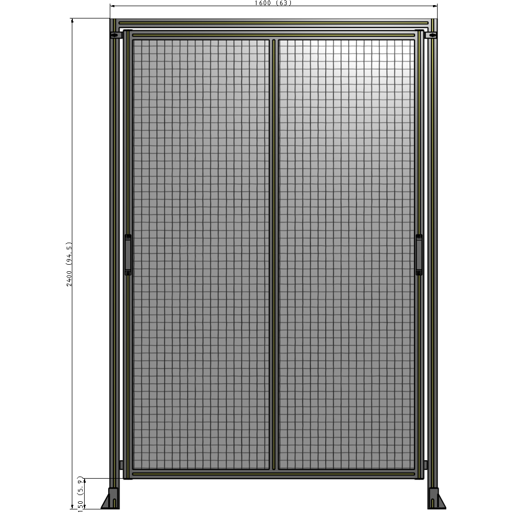 E6-2400-1600-0150-GYMTK GUARDING PANEL 2400MM TALL X 1600MM WIDE 1'' MESH