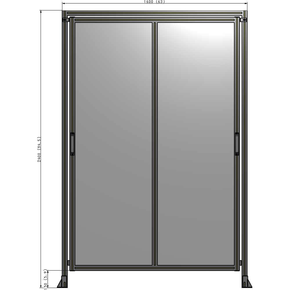E6-2400-1600-0150-GYPTK GUARDING PANEL 2400MM TALL X 1600MM WIDE 1/4'' POLYCARBONATE
