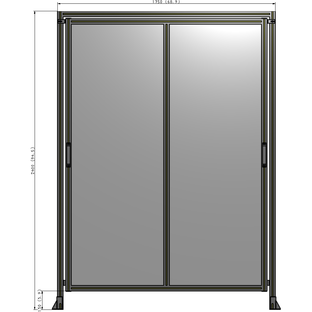 E6-2400-1750-0150-GYPTK GUARDING PANEL 2400MM TALL X 1750MM WIDE 1/4'' POLYCARBONATE