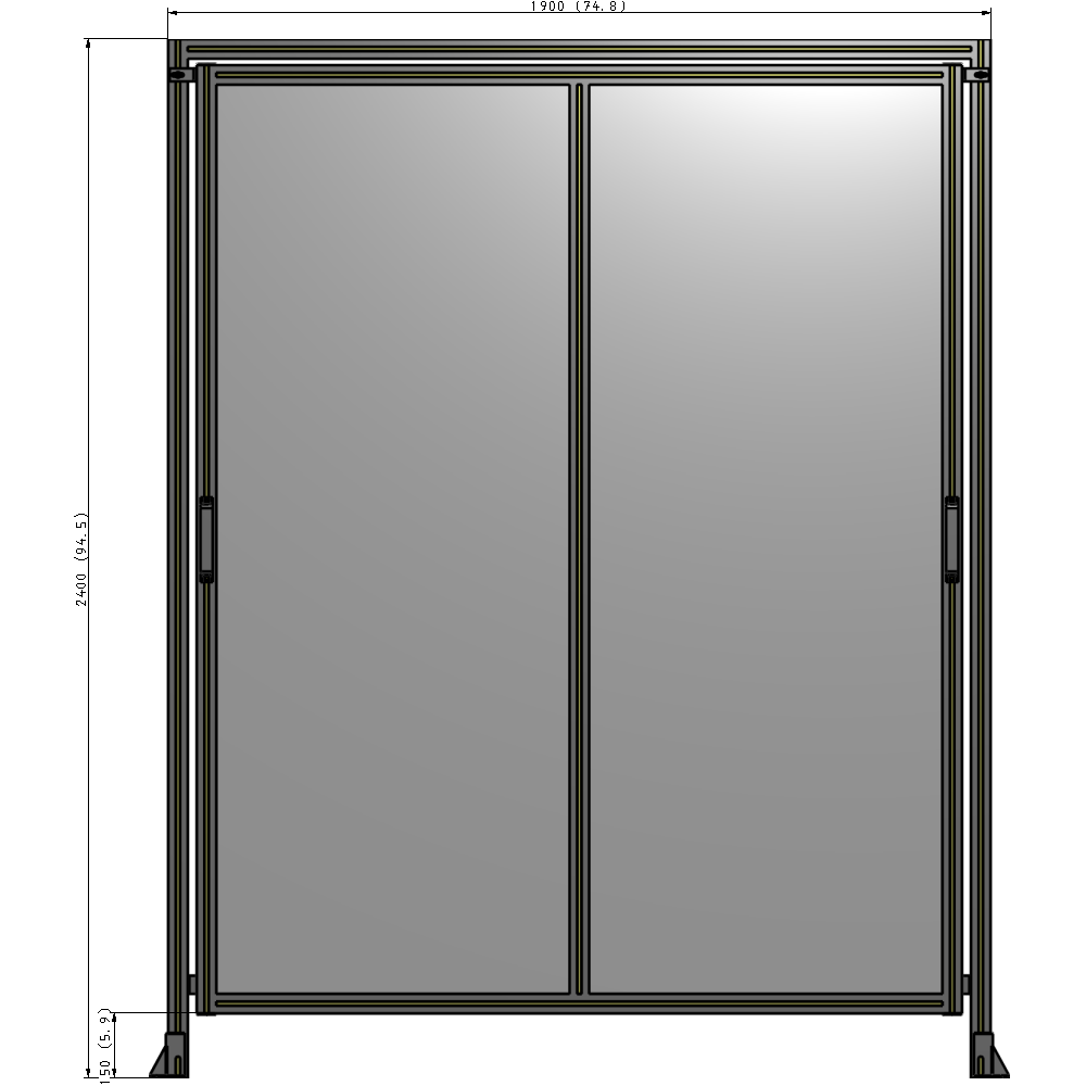 E6-2400-1900-0150-GYPTA GUARDING PANEL 2400MM TALL X 1900MM WIDE 1/4'' POLYCARBONATE
