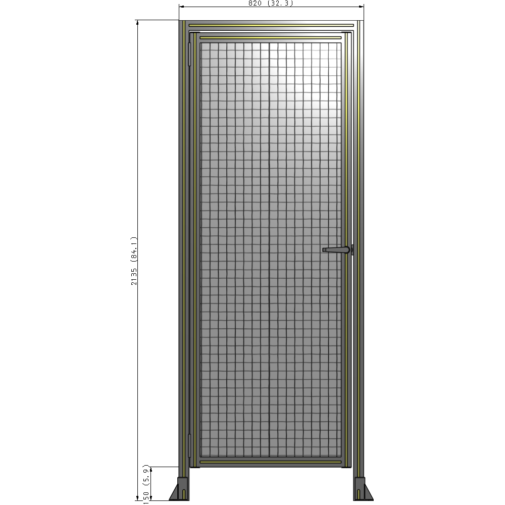 G1-2135-0820-0150-EYMTA GUARDING PANEL 2135MM TALL X 820MM WIDE 1'' MESH