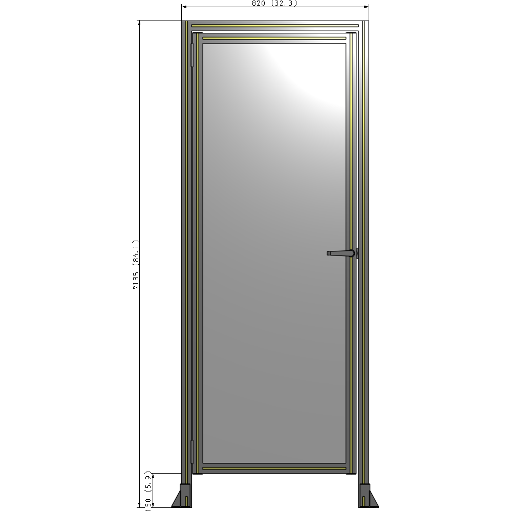G1-2135-0820-0150-EYPTA GUARDING PANEL 2135MM TALL X 820MM WIDE 1/4'' POLYCARBONATE