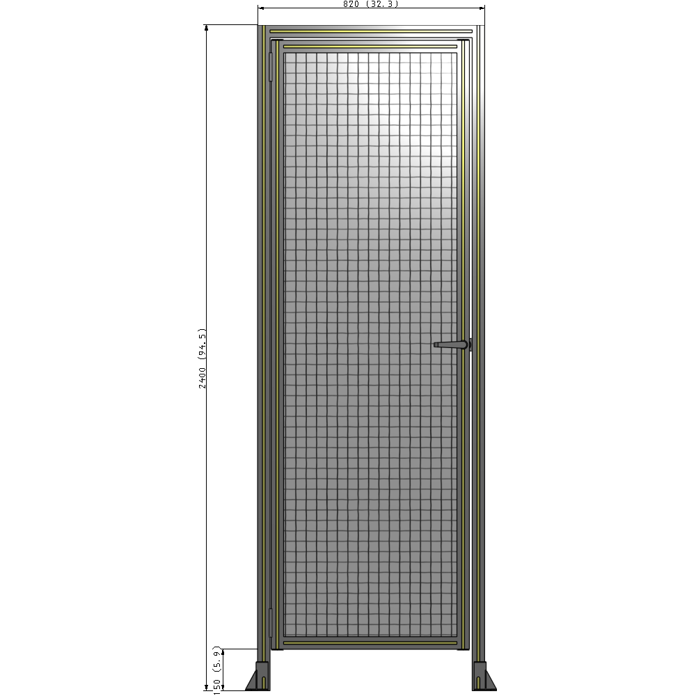 G1-2400-0820-0150-EYMTK GUARDING PANEL 2400MM TALL X 820MM WIDE 1'' MESH