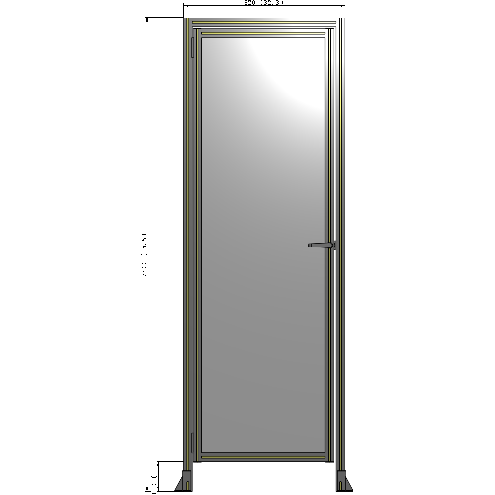 G1-2400-0820-0150-EYPTA GUARDING PANEL 2400MM TALL X 820MM WIDE 1/4'' POLYCARBONATE