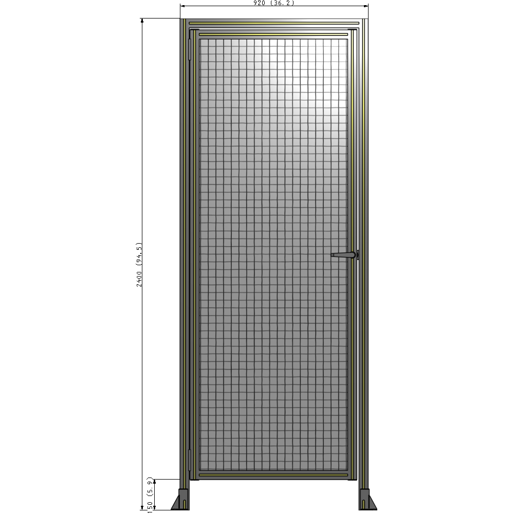 G1-2400-0920-0150-EYMTA GUARDING PANEL 2400MM TALL X 920MM WIDE 1'' MESH