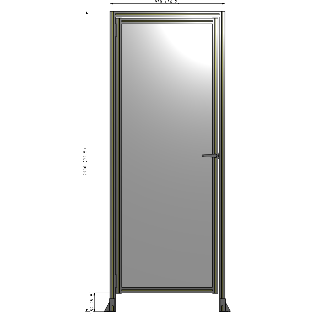 G1-2400-0920-0150-EYPTK GUARDING PANEL 2400MM TALL X 920MM WIDE 1/4'' POLYCARBONATE