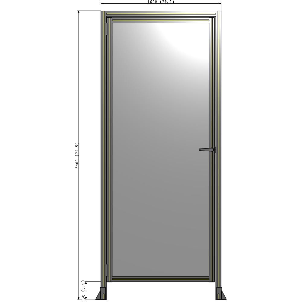 G1-2400-1000-0150-EYPTA GUARDING PANEL 2400MM TALL X 1000MM WIDE 1/4'' POLYCARBONATE