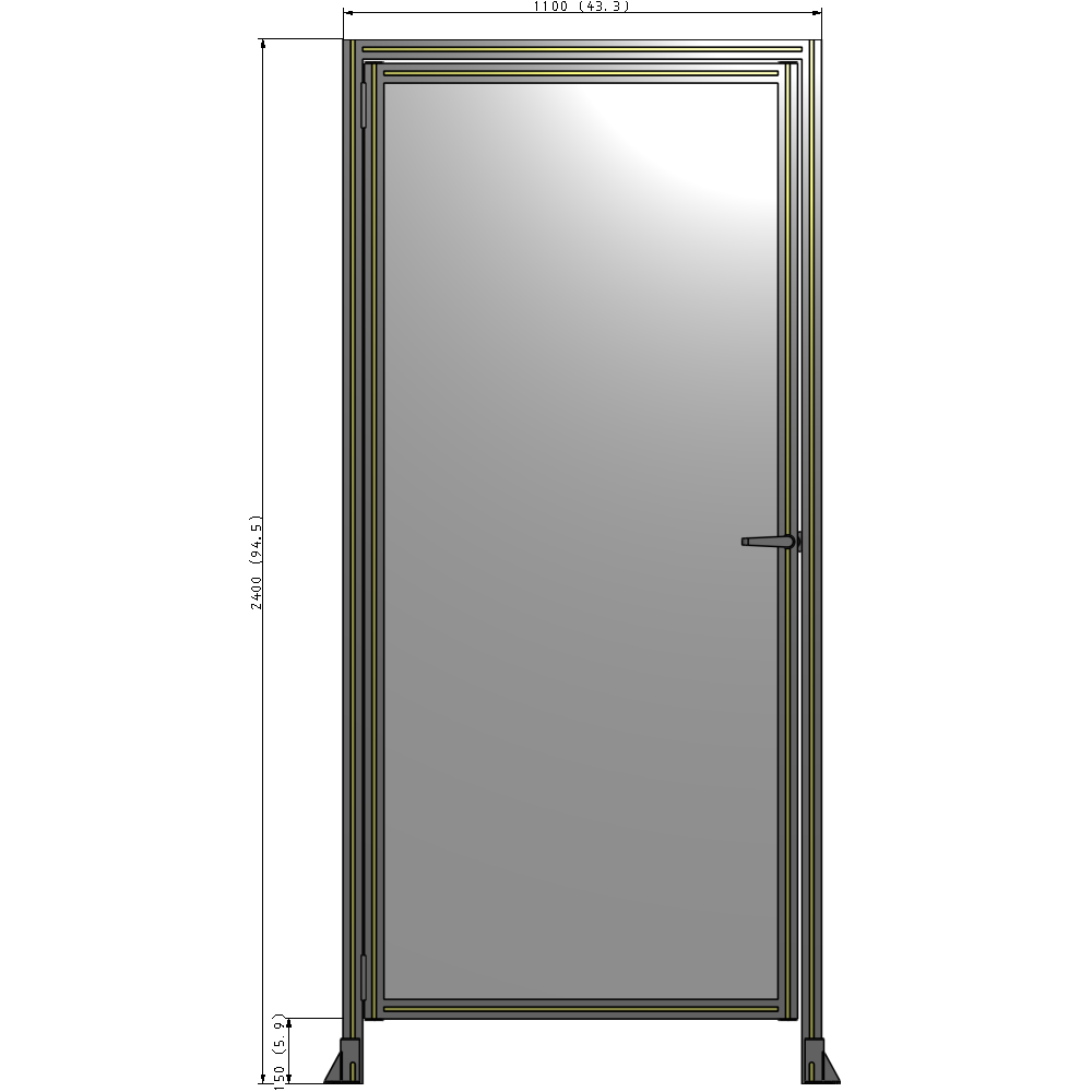 G1-2400-1100-0150-EYPTK GUARDING PANEL 2400MM TALL X 1100MM WIDE 1/4'' POLYCARBONATE