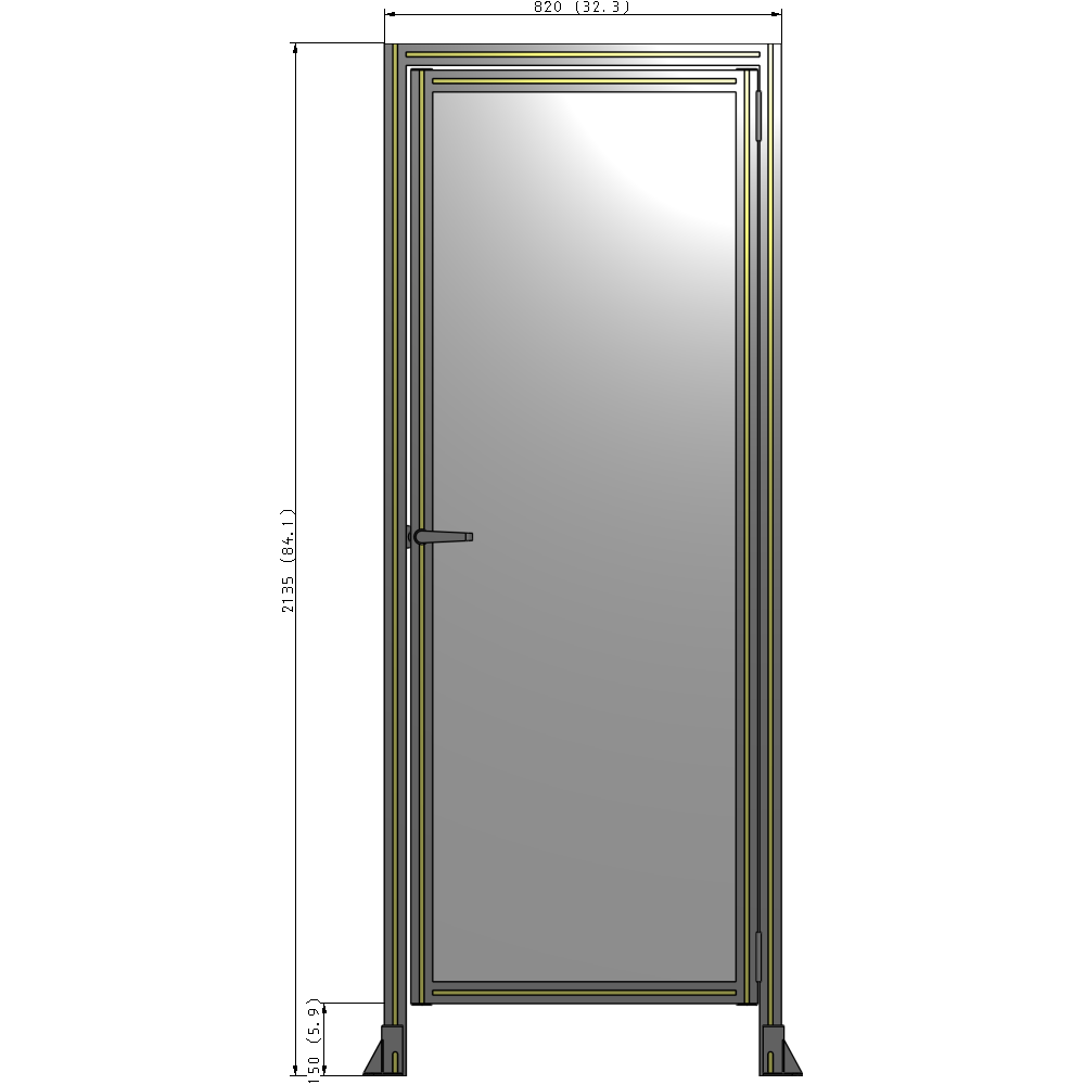 G2-2135-0820-0150-EYPTK GUARDING PANEL 2135MM TALL X 820MM WIDE 1/4'' POLYCARBONATE