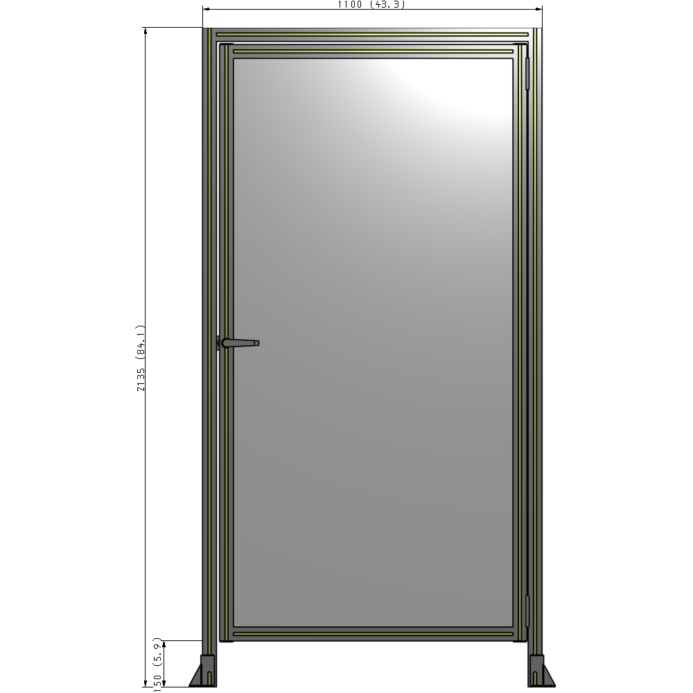 G2-2135-1100-0150-EYPTA GUARDING PANEL 2135MM TALL X 1100MM WIDE 1/4'' POLYCARBONATE