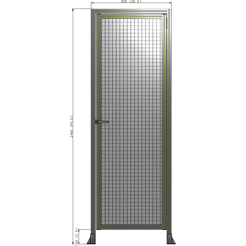 G2-2400-0820-0150-EYMTA GUARDING PANEL 2400MM TALL X 820MM WIDE 1'' MESH