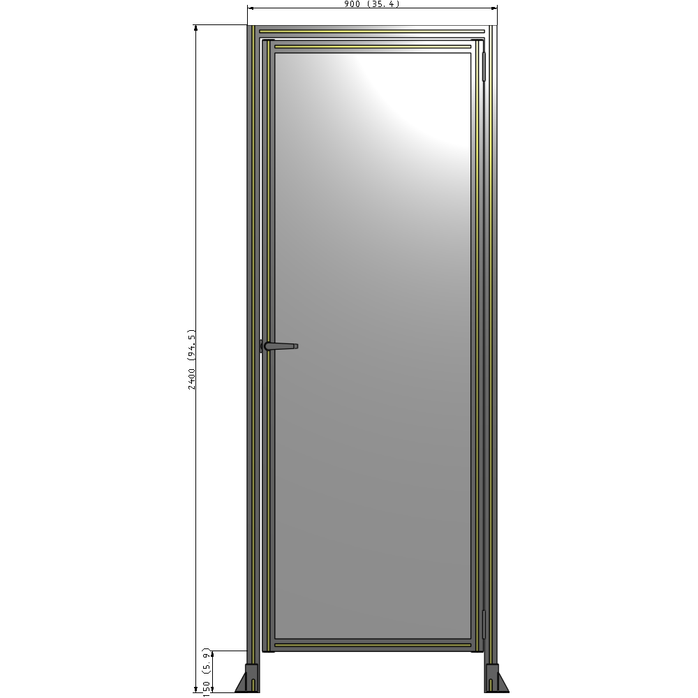 G2-2400-0900-0150-EYPTK GUARDING PANEL 2400MM TALL X 900MM WIDE 1/4'' POLYCARBONATE