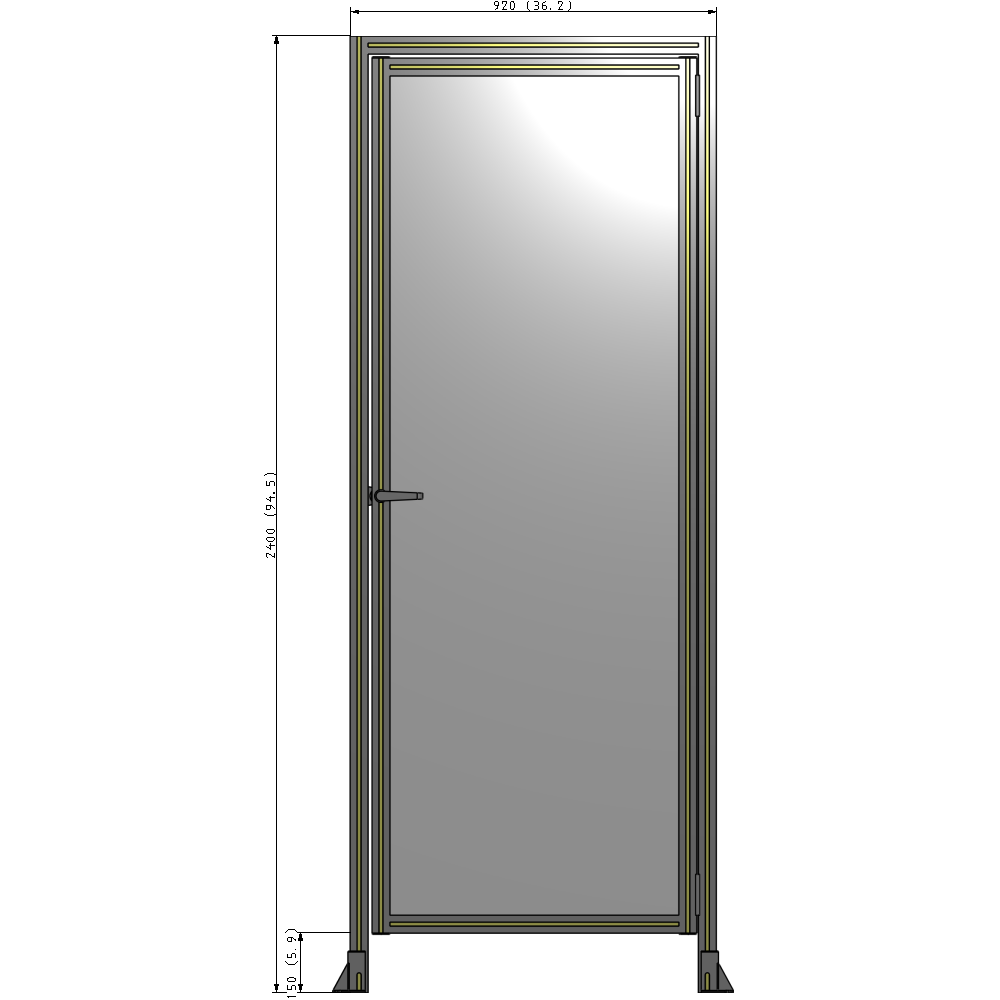 G2-2400-0920-0150-EYPTK GUARDING PANEL 2400MM TALL X 920MM WIDE 1/4'' POLYCARBONATE