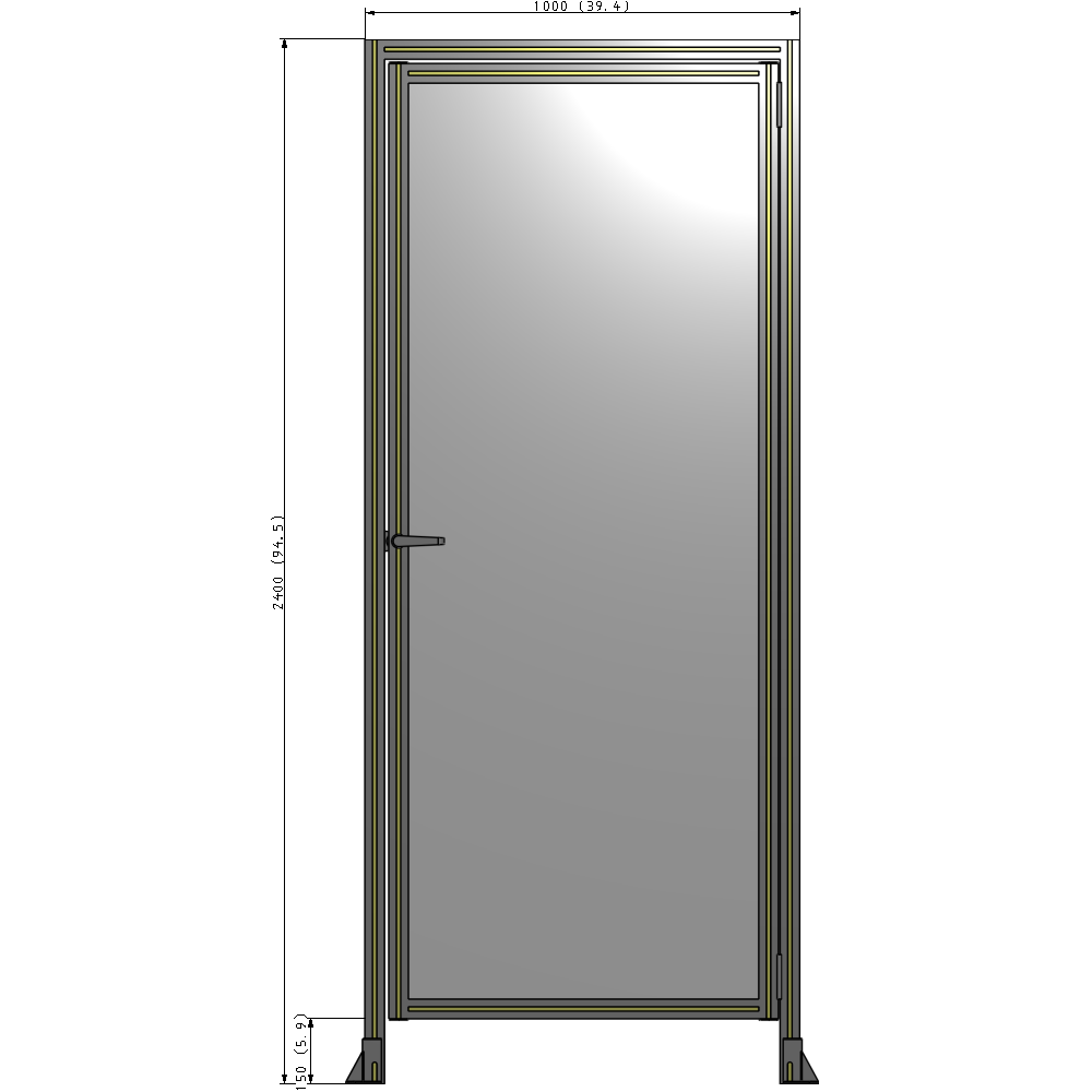 G2-2400-1000-0150-EYPTA GUARDING PANEL 2400MM TALL X 1000MM WIDE 1/4'' POLYCARBONATE