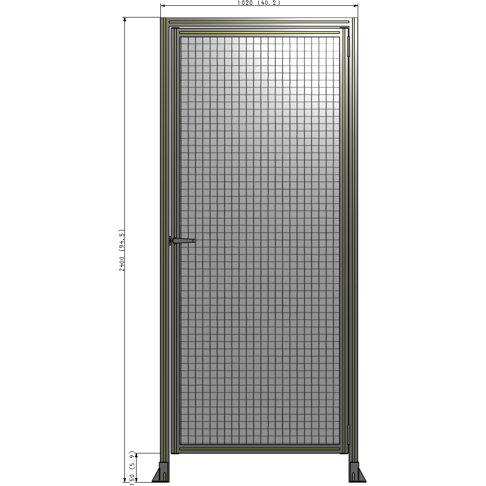 G2-2400-1020-0150-EYMTA GUARDING PANEL 2400MM TALL X 1020MM WIDE 1'' MESH