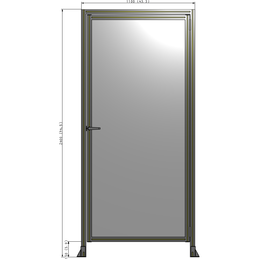 G2-2400-1100-0150-EYPTK GUARDING PANEL 2400MM TALL X 1100MM WIDE 1/4'' POLYCARBONATE
