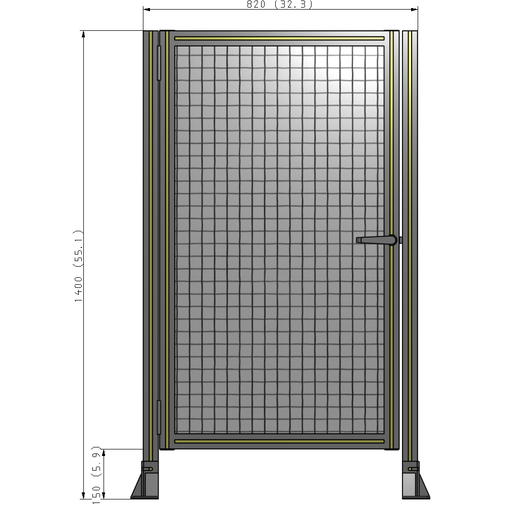 G5-1400-0820-0150-EYMTK GUARDING PANEL 1400MM TALL X 820MM WIDE 1'' MESH