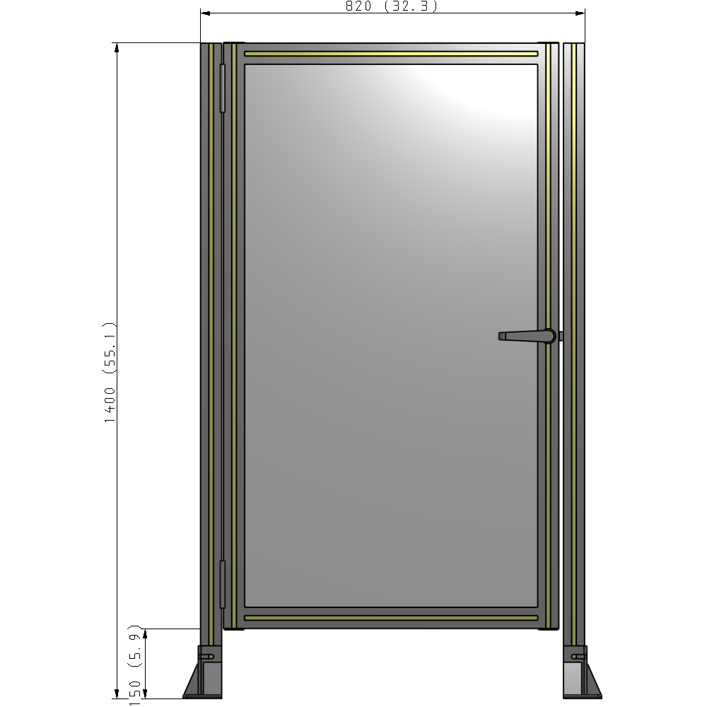 G5-1400-0820-0150-EYPTA GUARDING PANEL 1400MM TALL X 820MM WIDE 1/4'' POLYCARBONATE