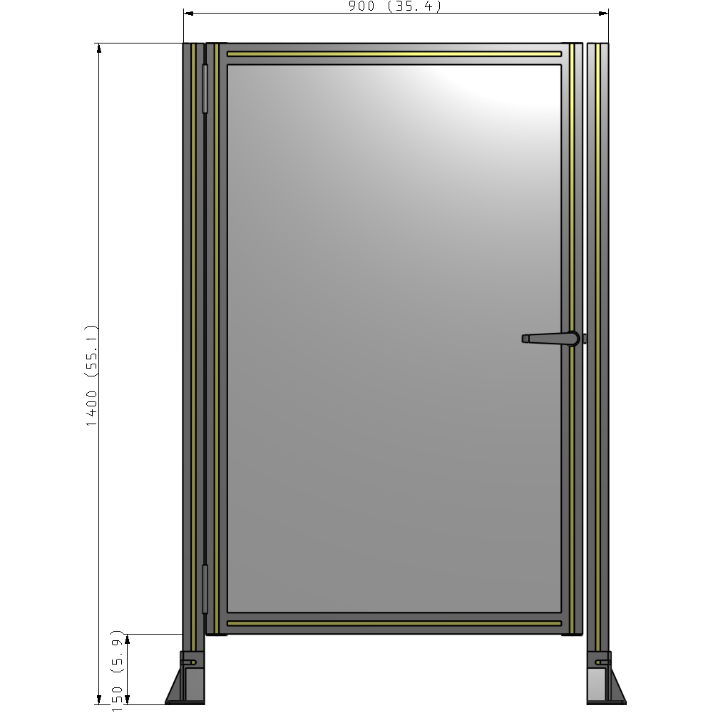 G5-1400-0900-0150-EYPTK GUARDING PANEL 1400MM TALL X 900MM WIDE 1/4'' POLYCARBONATE