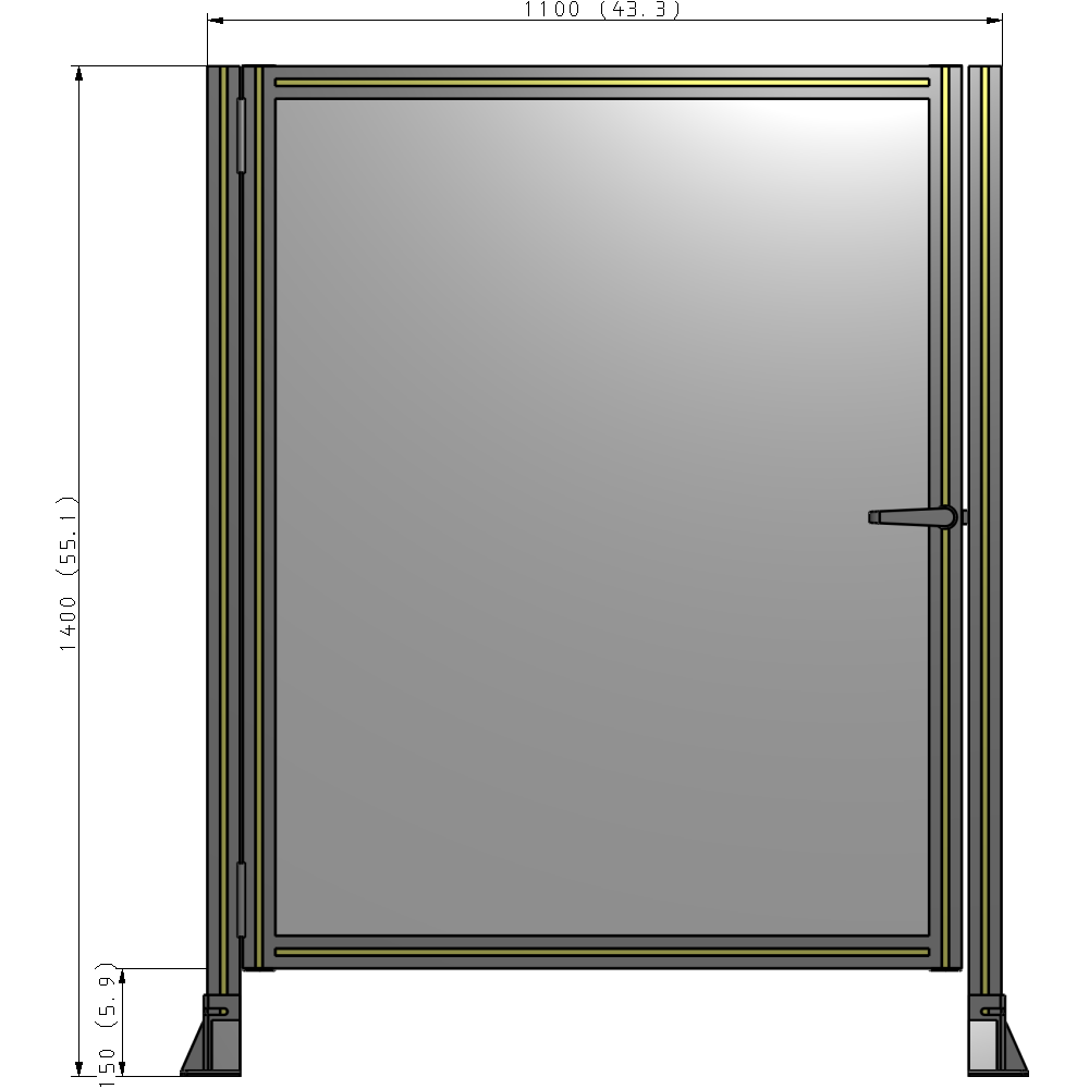 G5-1400-1100-0150-EYPTA GUARDING PANEL 1400MM TALL X 1100MM WIDE 1/4'' POLYCARBONATE