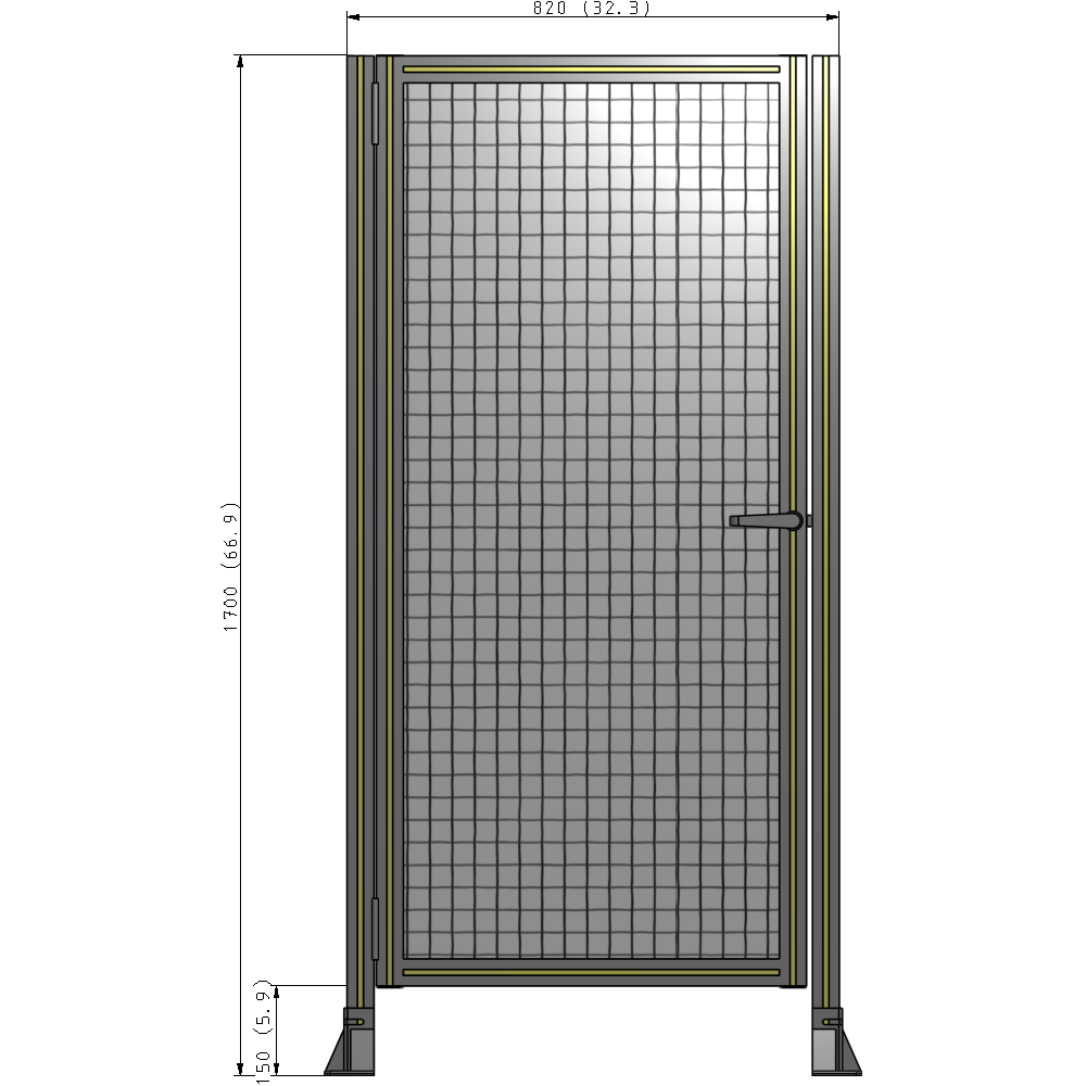 G5-1700-0820-0150-EYMTA GUARDING PANEL 1700MM TALL X 820MM WIDE 1'' MESH