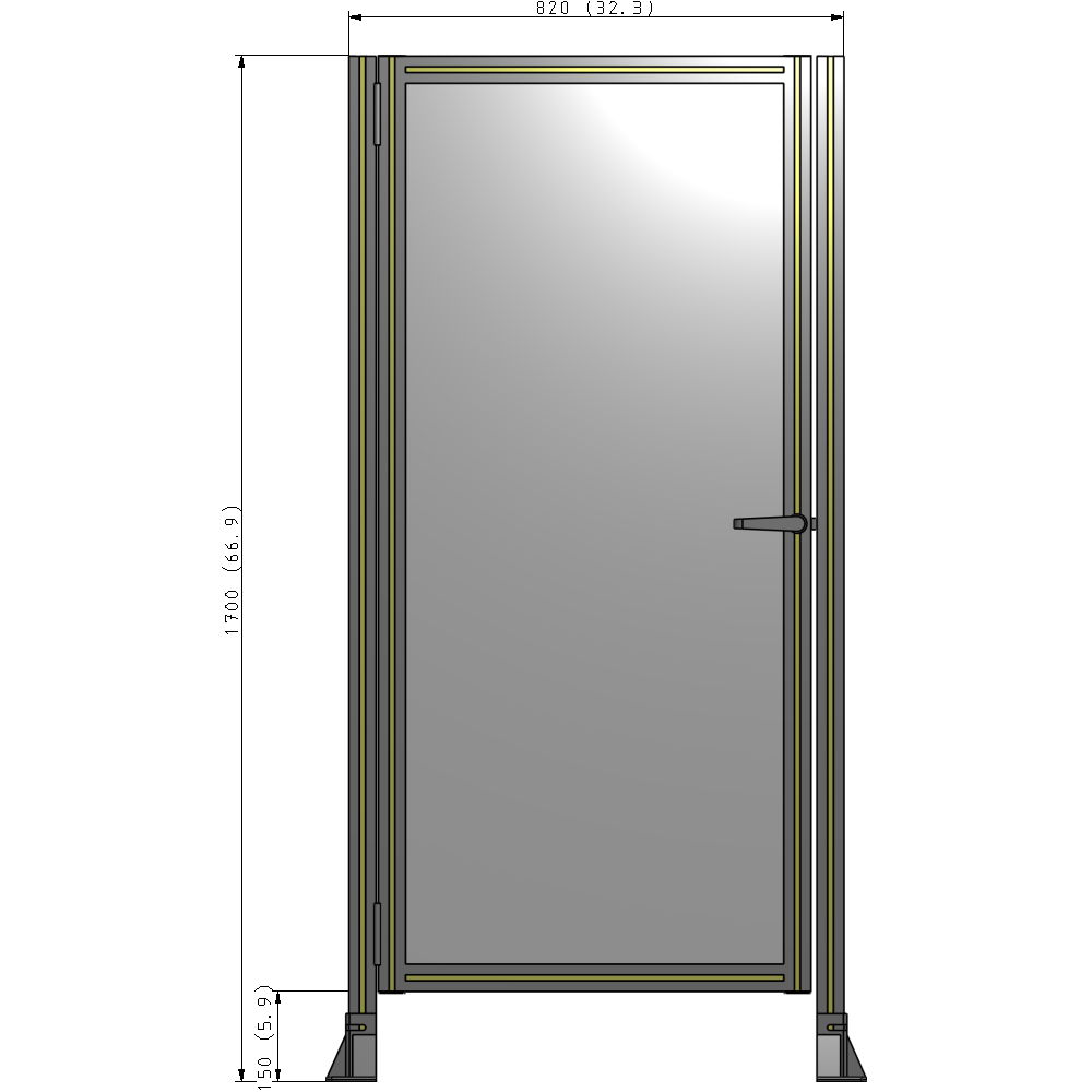G5-1700-0820-0150-EYPTA GUARDING PANEL 1700MM TALL X 820MM WIDE 1/4'' POLYCARBONATE
