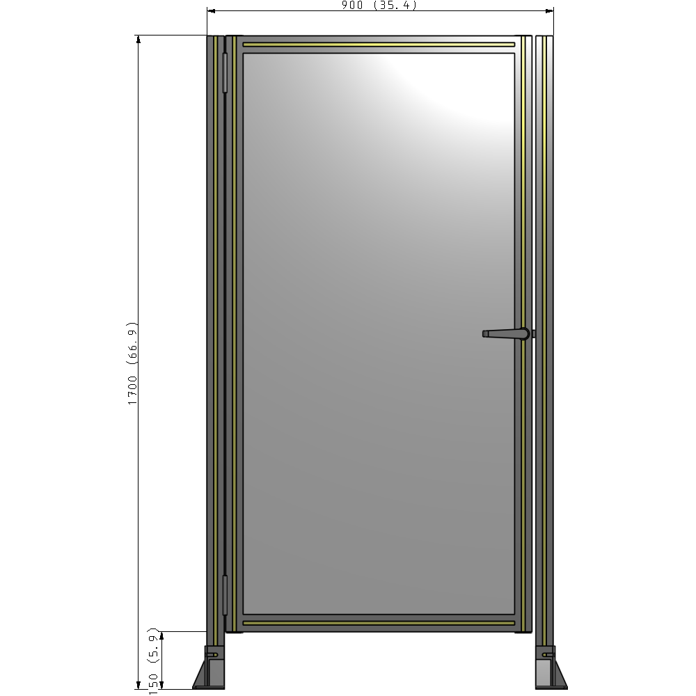 G5-1700-0900-0150-EYPTA GUARDING PANEL 1700MM TALL X 900MM WIDE 1/4'' POLYCARBONATE