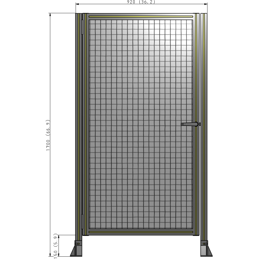 G5-1700-0920-0150-EYMTK GUARDING PANEL 1700MM TALL X 920MM WIDE 1'' MESH