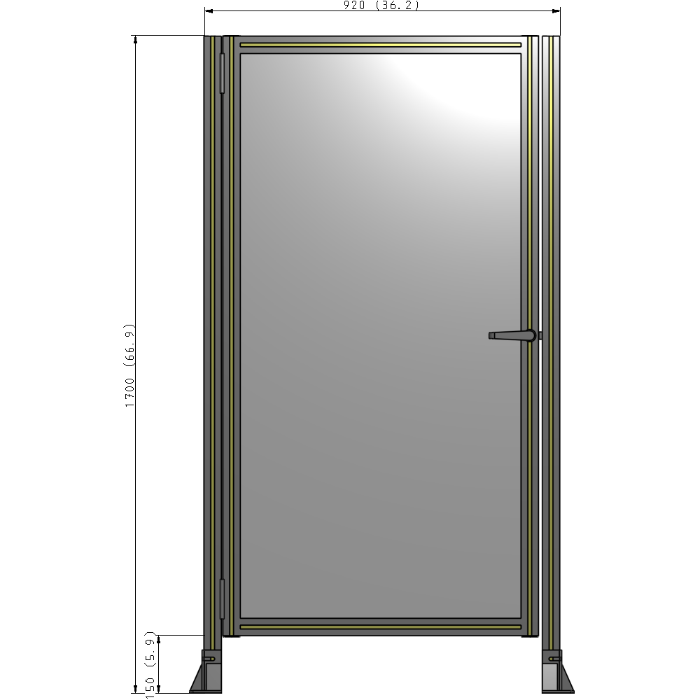 G5-1700-0920-0150-EYPTA GUARDING PANEL 1700MM TALL X 920MM WIDE 1/4'' POLYCARBONATE