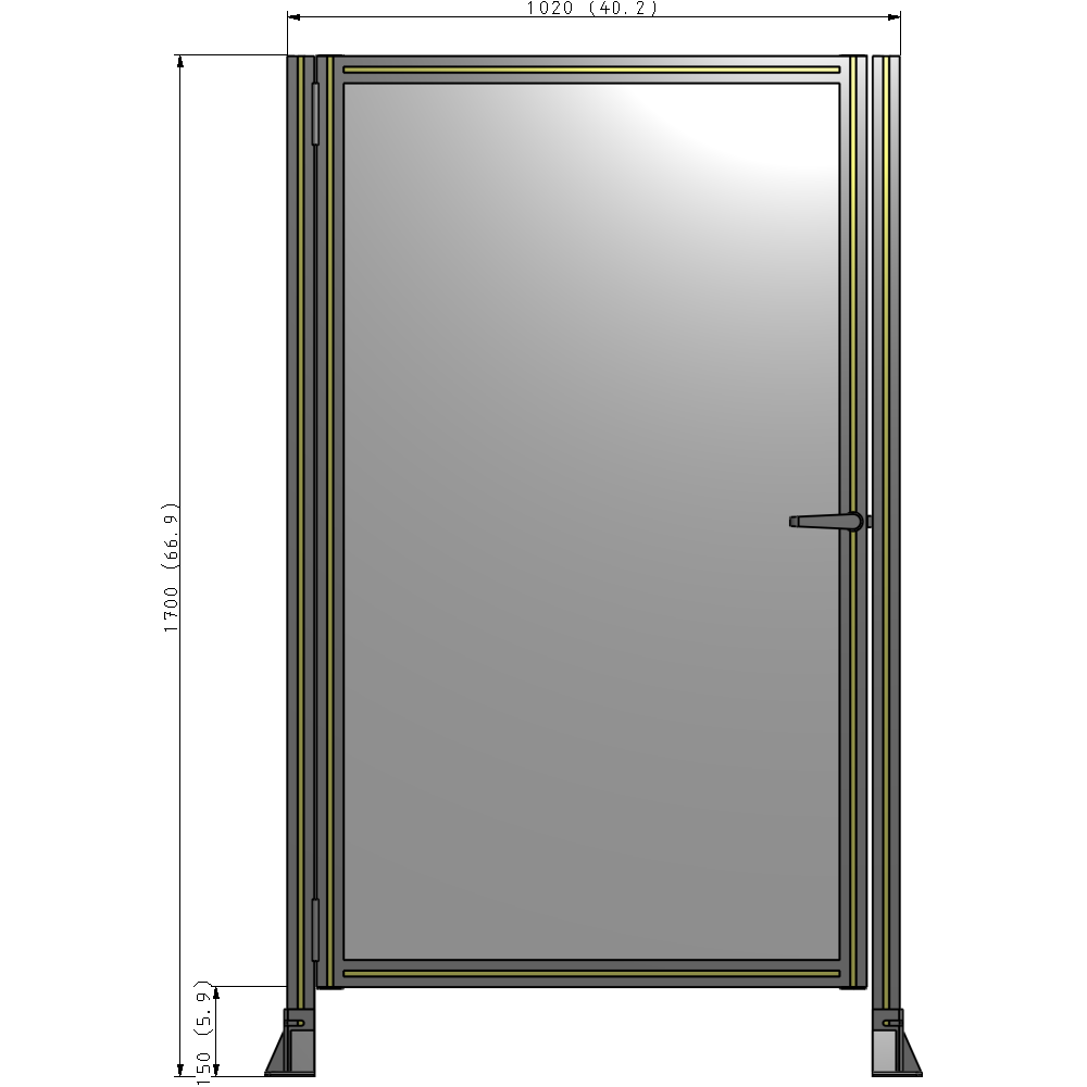 G5-1700-1020-0150-EYPTK GUARDING PANEL 1700MM TALL X 1020MM WIDE 1/4'' POLYCARBONATE