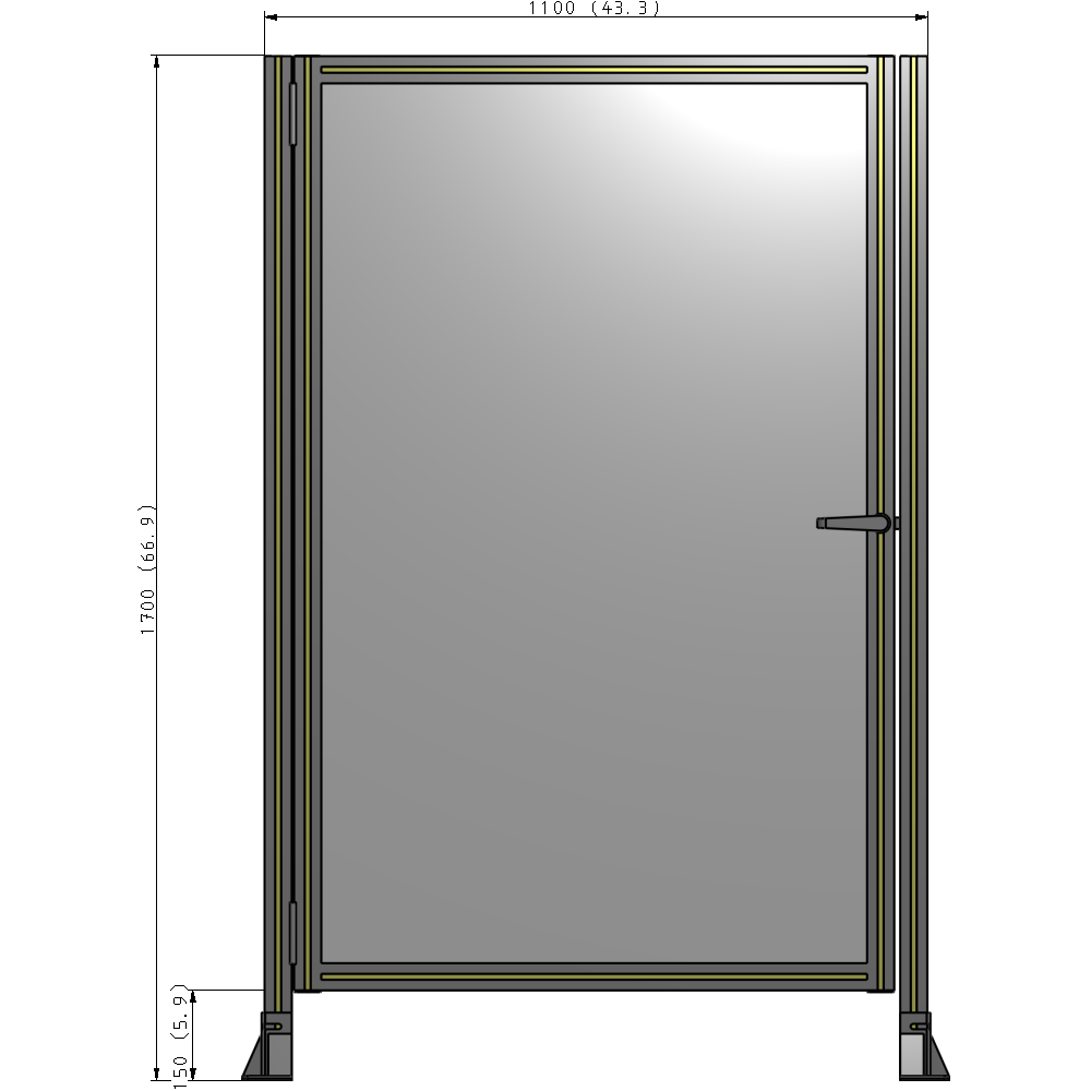 G5-1700-1100-0150-EYPTA GUARDING PANEL 1700MM TALL X 1100MM WIDE 1/4'' POLYCARBONATE