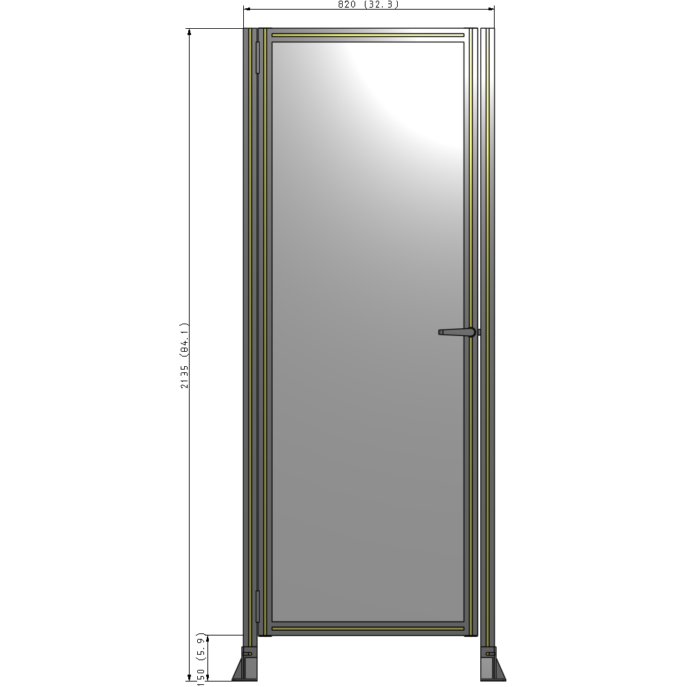 G5-2135-0820-0150-EYPTA GUARDING PANEL 2135MM TALL X 820MM WIDE 1/4'' POLYCARBONATE