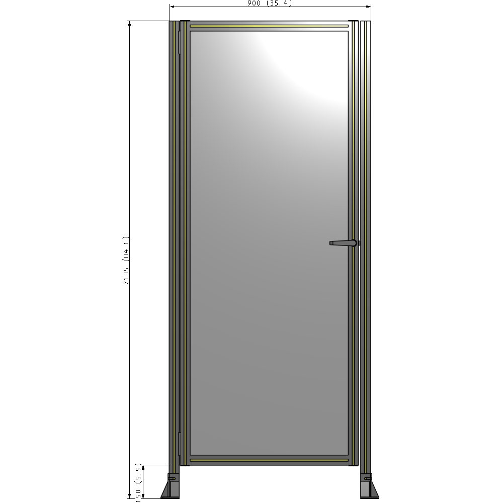 G5-2135-0900-0150-EYPTK GUARDING PANEL 2135MM TALL X 900MM WIDE 1/4'' POLYCARBONATE