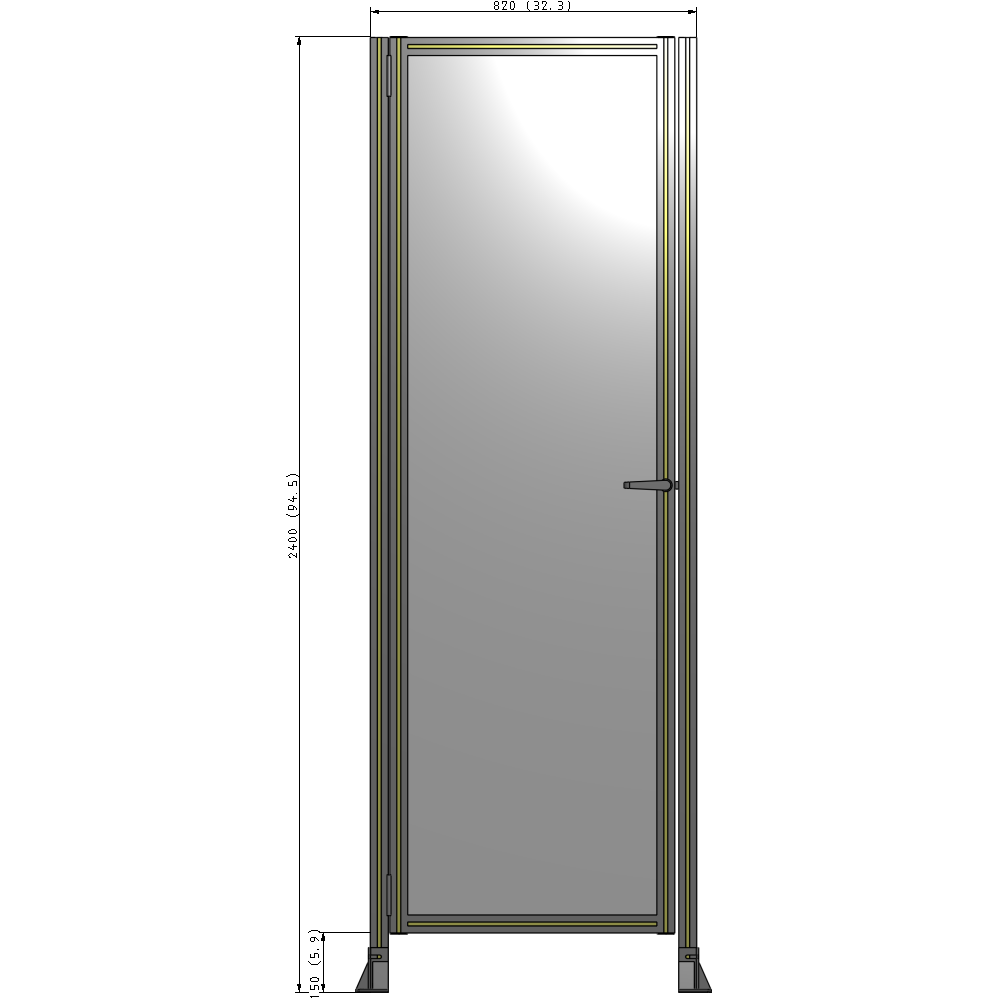 G5-2400-0820-0150-EYPTK GUARDING PANEL 2400MM TALL X 820MM WIDE 1/4'' POLYCARBONATE