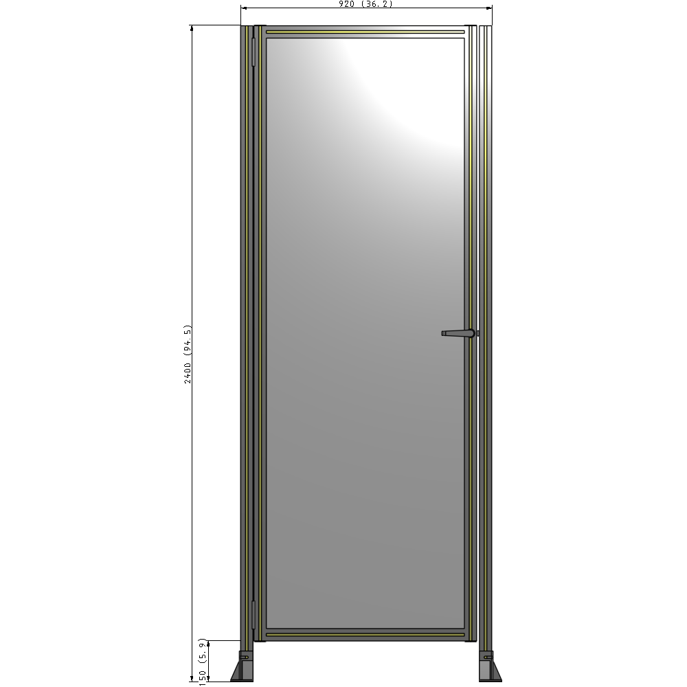 G5-2400-0920-0150-EYPTA GUARDING PANEL 2400MM TALL X 920MM WIDE 1/4'' POLYCARBONATE