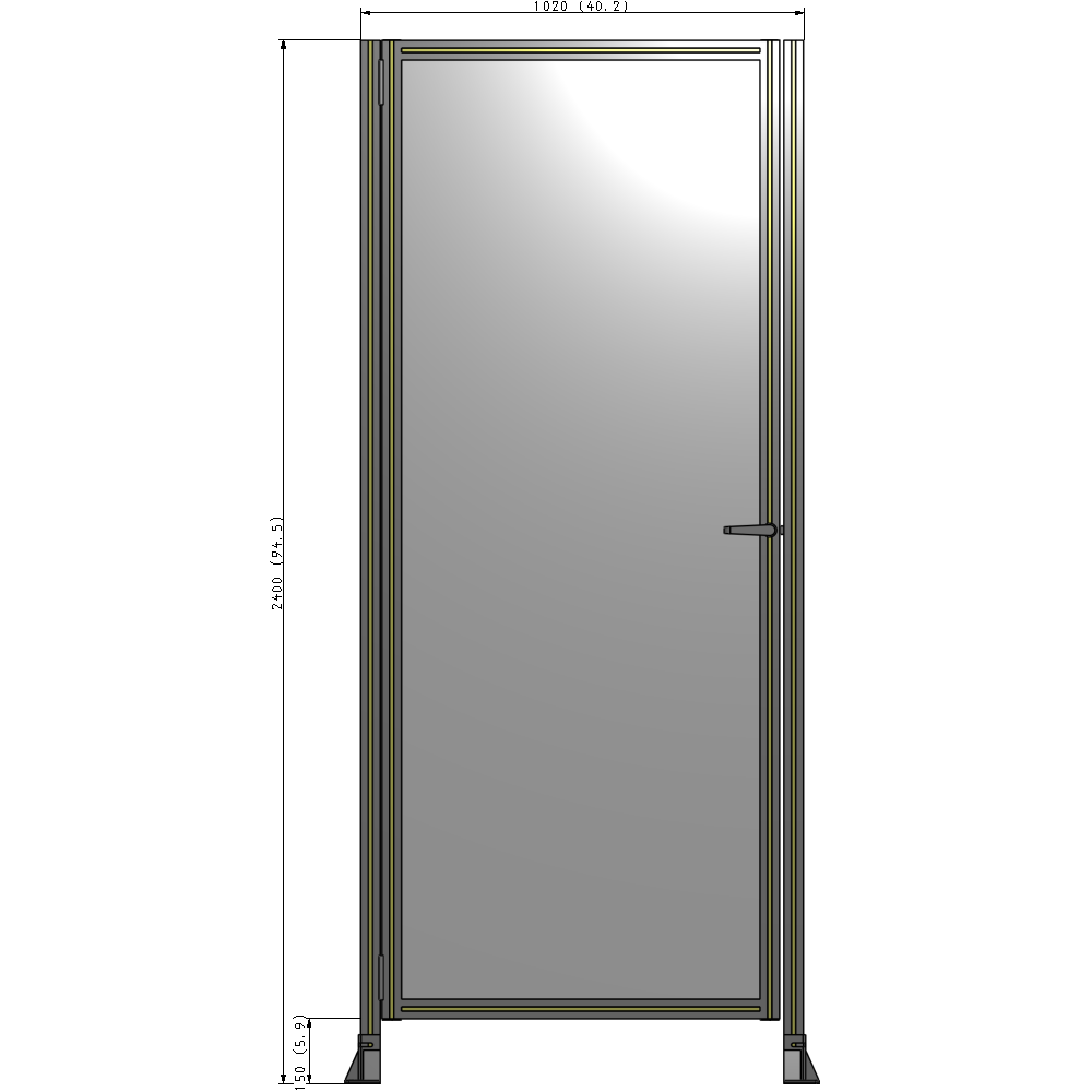 G5-2400-1020-0150-EYPTA GUARDING PANEL 2400MM TALL X 1020MM WIDE 1/4'' POLYCARBONATE