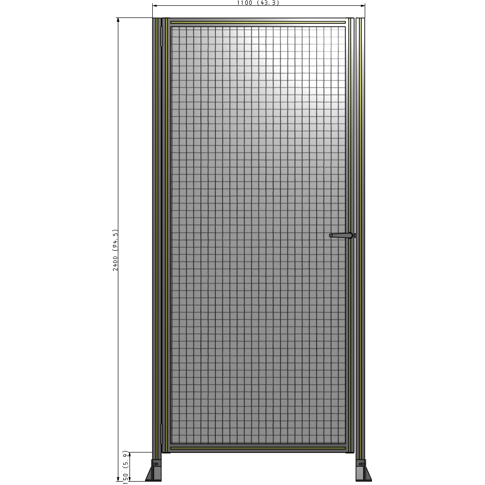G5-2400-1100-0150-EYMTA GUARDING PANEL 2400MM TALL X 1100MM WIDE 1'' MESH