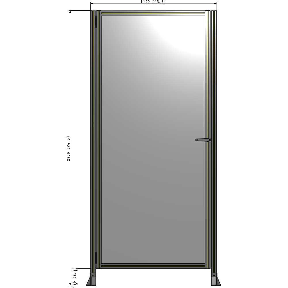 G5-2400-1100-0150-EYPTA GUARDING PANEL 2400MM TALL X 1100MM WIDE 1/4'' POLYCARBONATE