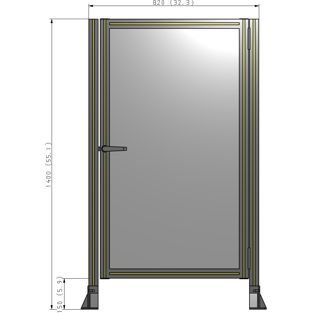 G6-1400-0820-0150-EYPTK GUARDING PANEL 1400MM TALL X 820MM WIDE 1/4'' POLYCARBONATE
