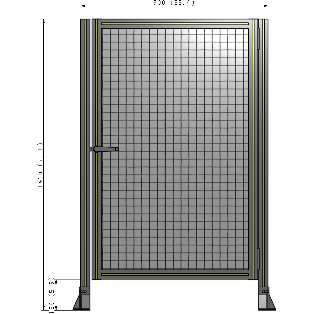G6-1400-0900-0150-EYMTA GUARDING PANEL 1400MM TALL X 900MM WIDE 1'' MESH