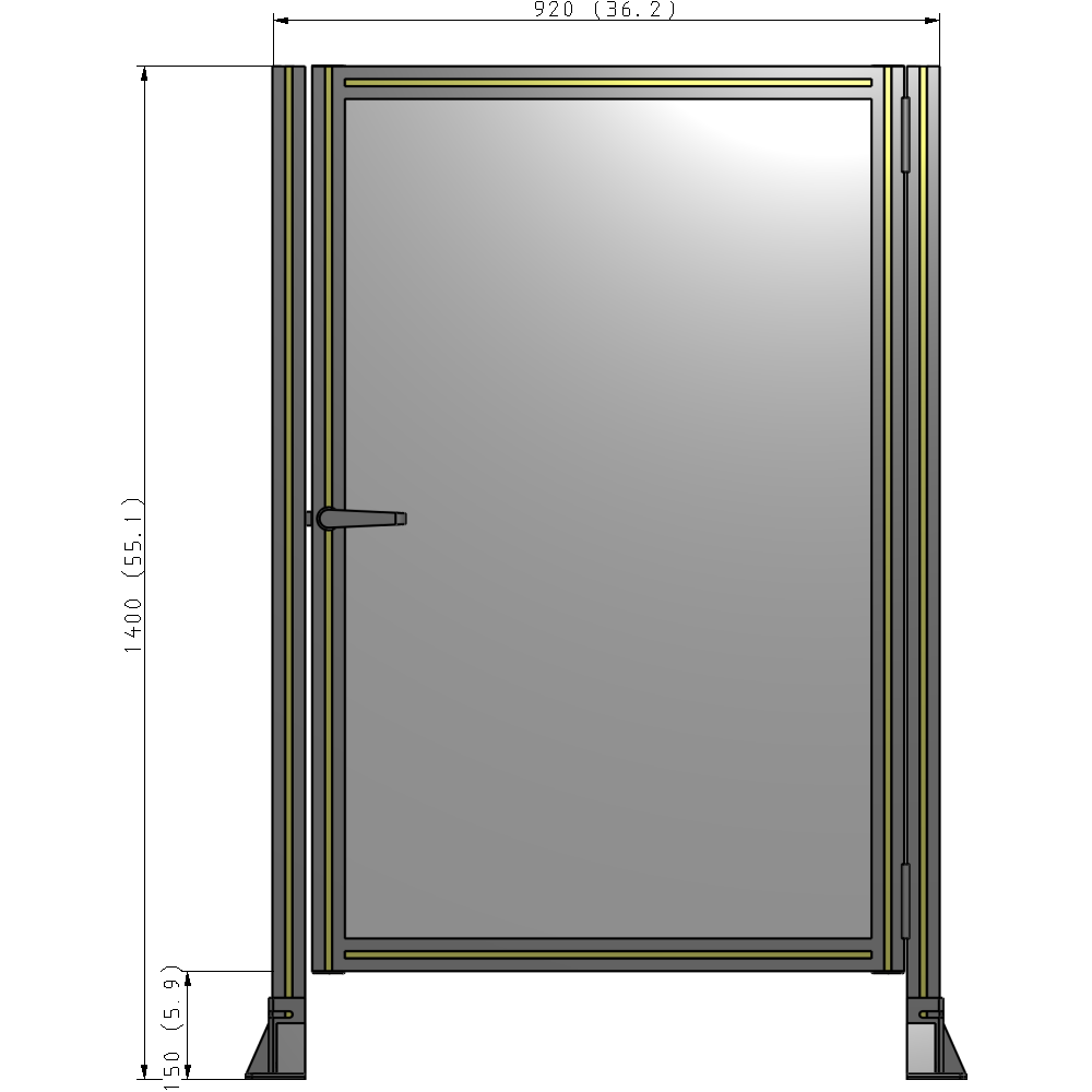 G6-1400-0920-0150-EYPTA GUARDING PANEL 1400MM TALL X 920MM WIDE 1/4'' POLYCARBONATE