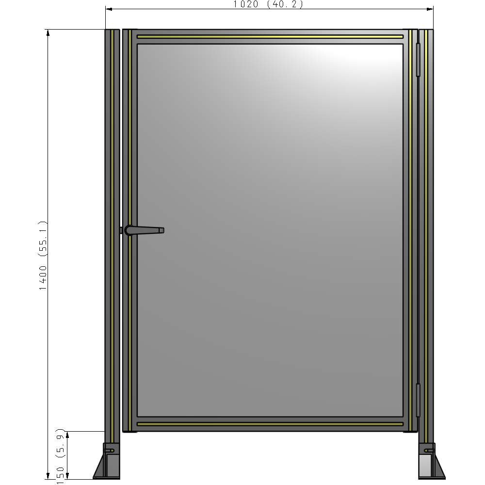 G6-1400-1020-0150-EYPTK GUARDING PANEL 1400MM TALL X 1020MM WIDE 1/4'' POLYCARBONATE