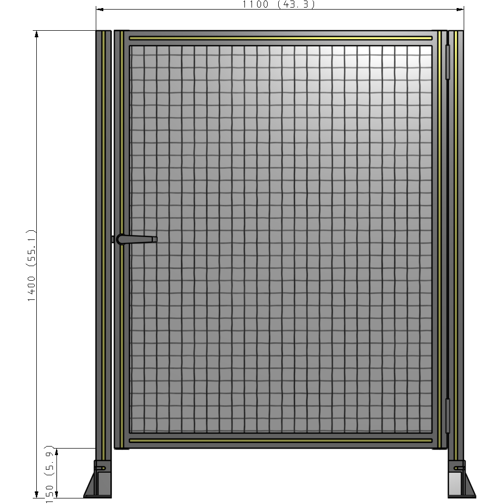 G6-1400-1100-0150-EYMTA GUARDING PANEL 1400MM TALL X 1100MM WIDE 1'' MESH