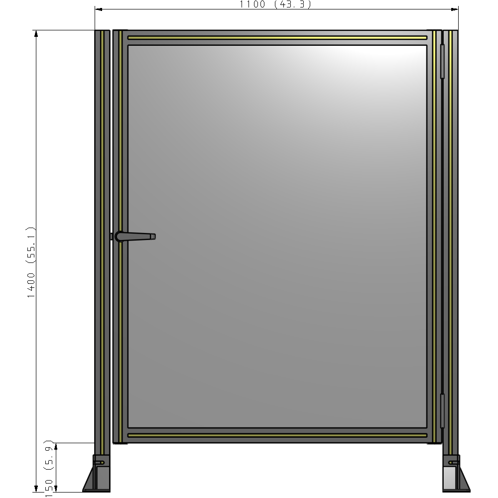 G6-1400-1100-0150-EYPTA GUARDING PANEL 1400MM TALL X 1100MM WIDE 1/4'' POLYCARBONATE