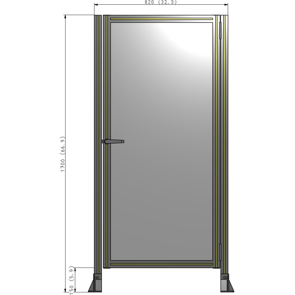 G6-1700-0820-0150-EYPTK GUARDING PANEL 1700MM TALL X 820MM WIDE 1/4'' POLYCARBONATE