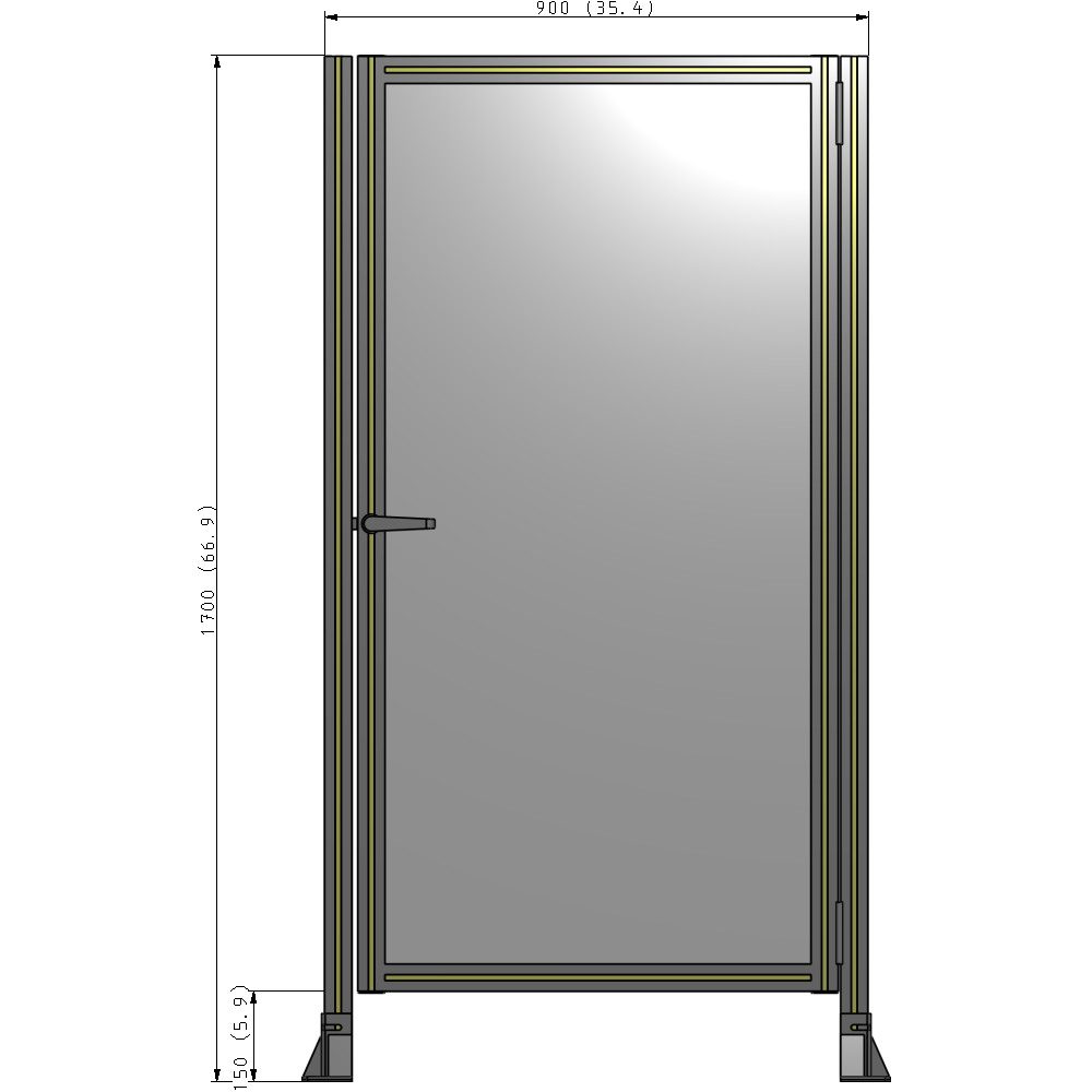G6-1700-0900-0150-EYPTK GUARDING PANEL 1700MM TALL X 900MM WIDE 1/4'' POLYCARBONATE