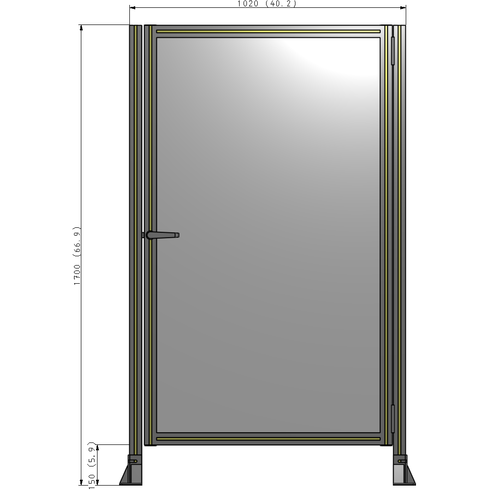 G6-1700-1020-0150-EYPTK GUARDING PANEL 1700MM TALL X 1020MM WIDE 1/4'' POLYCARBONATE
